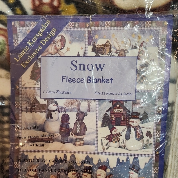 Laurie Korsgaden Snow Winter Scenes Fleece Blanket-51x64" - Picture 7 of 8